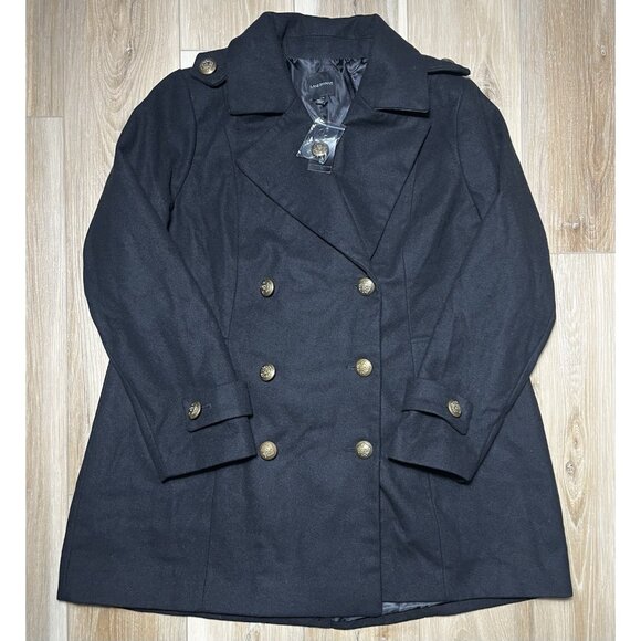 Lane Bryant Jackets & Blazers - NWT Lane Bryant Wool Black Pea Coat - Women Size 18 / 20